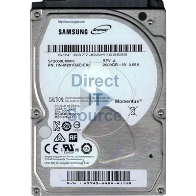 Samsung HN-M201RAD/A Spinpoint M9T 2TB 5400RPM SATA 6Gb/s 32MB Cache 2.5-inch Hard Drive