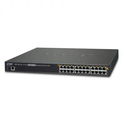 HPOE-1200G - Planet Industrial 12 x Port Gigabit IEEE 802.3at PoE+ Managed Injector Hub (360 watts)