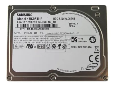 Samsung HS06THB/D 60GB 4200RPM ATA-100 8MB Cache 1.8-inch Hard Drive