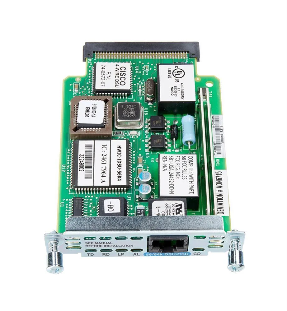 HWIC-1DSU-56K4-RF - Cisco 1-Port 4-Wire 56/64Kb/s CSU/DSU WAN Interface Card