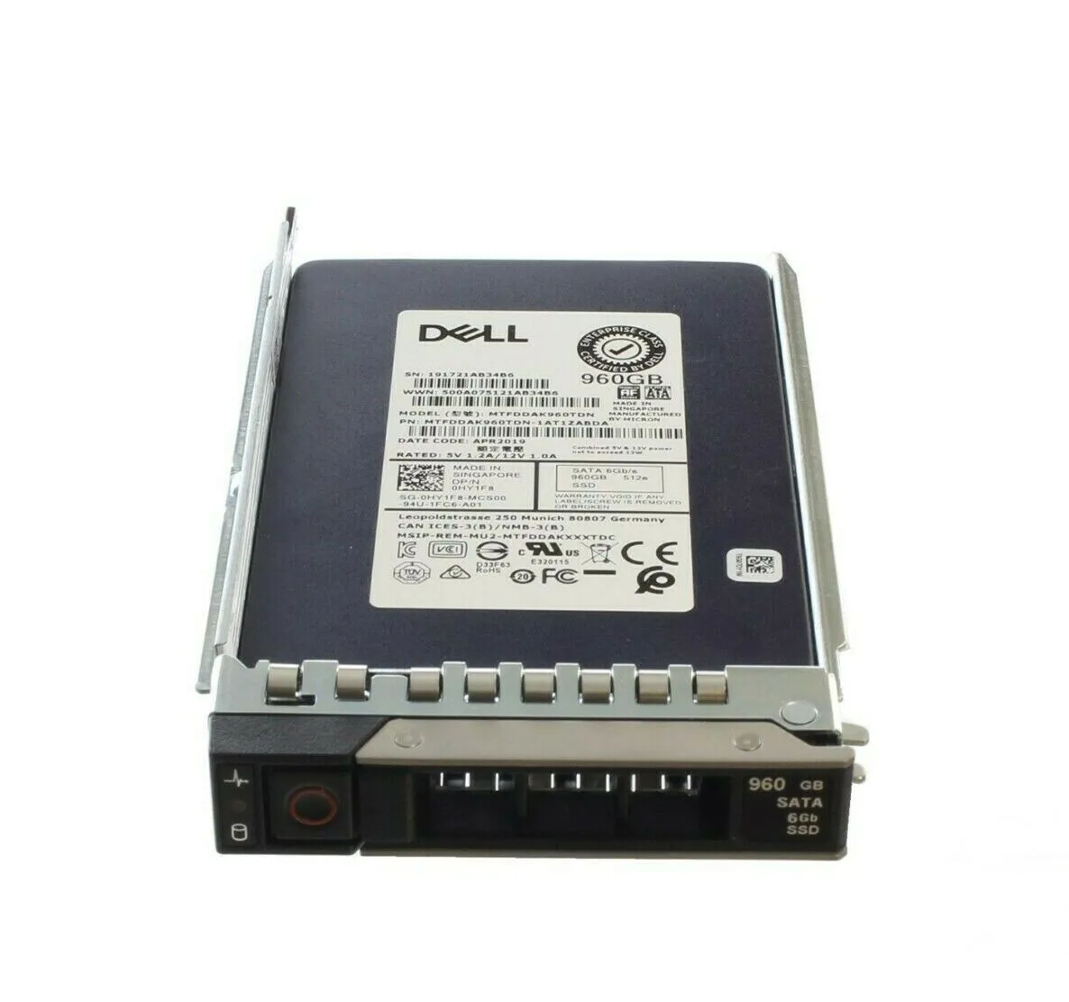 HY1F8 - Dell 960GB Triple-Level Cell SATA 6Gb/s Mixed-Use 2.5-inch Solid State Drive