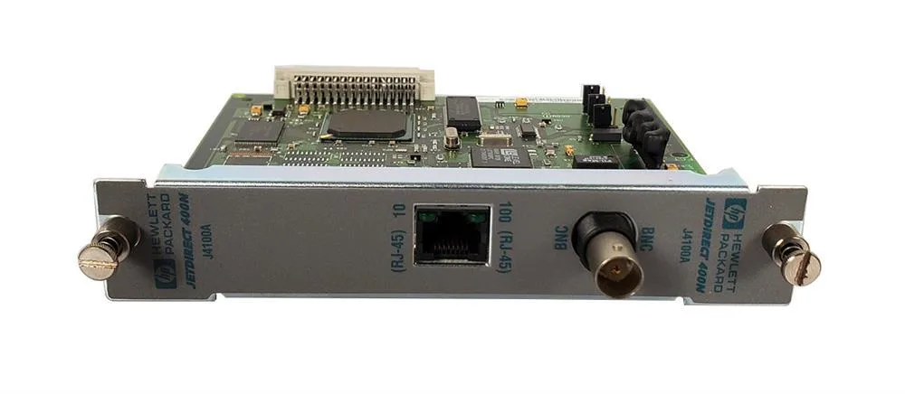 J4100-69001 - HP JetDirect 400N Internal Print Server Ethernet 10/100Mbps 1 x RJ-45 1 x BNC MIO Connector