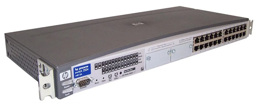HP J4813A#ACC ProCurve 2524, 24-Ports 10/100Base-T + 2-Ports SFP (mini-GBIC) Slots Layer 2 Managed Switch