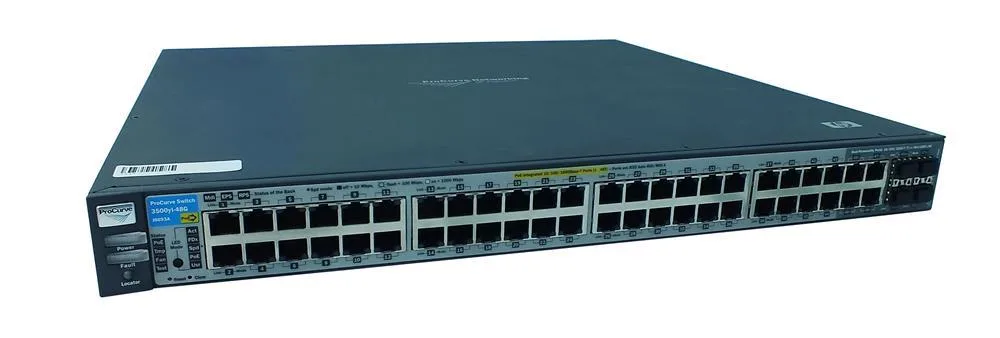 HP J8693A#ACE ProCurve E3500yl-48G-PoE 48-Ports 10/100/1000Base-T, 4x SFP Layer 3 Managed Gigabit Ethernet Switch