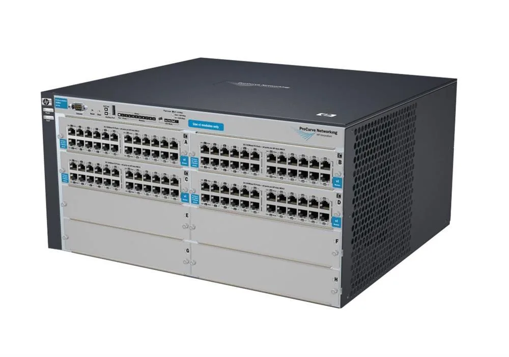 HP J8775A#ABB ProCurve 4208vl-96G 96 x Ports 10/100Base-TX LAN + 4 x Expansion Slots Modular Fast Ethernet Network Switch Chassis