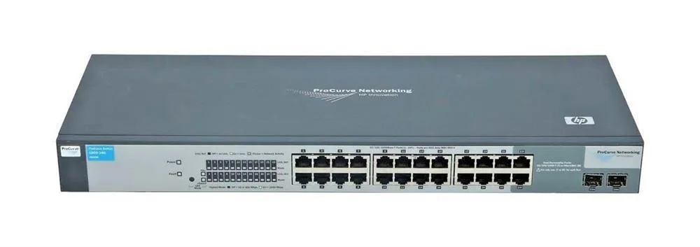 HP J9028A#ABA ProCurve 1800-24G, 24-Ports 10/100/1000Base-T + 2-Ports SFP (mini-GBIC) Slots Layer 2 Managed Gigabit Switch