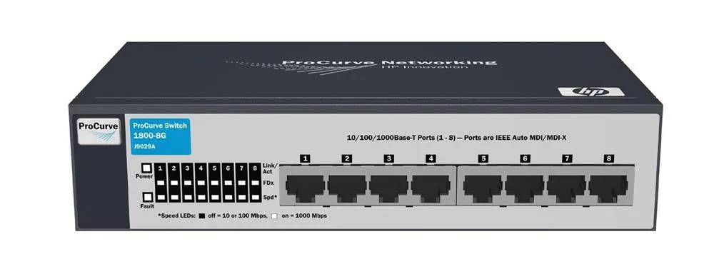 HP J9029A#ACC ProCurve 1800-8G 8-Ports 8 x 10/100/1000Base-T LAN Managed Gigabit Ethernet Switch