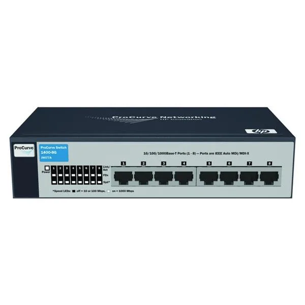 HP J9077A#ABB ProCurve 1400-8G 8xPorts 10/100/1000Base-T LAN Layer-2 Unmanaged Gigabit Ethernet Network Switch