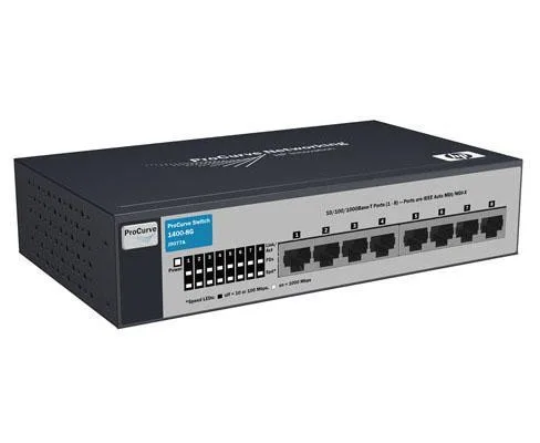 HP J9077A#ACC ProCurve 1400-8G 8xPorts 10/100/1000Base-T LAN Layer-2 Unmanaged Gigabit Ethernet Network Switch