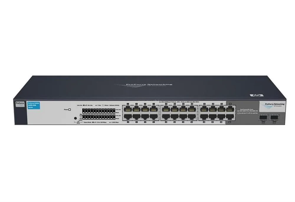 HP J9078A#ACC Procurve 1400-24G 24xPorts 10/100/1000Base-T LAN 2xSFP(Mini-GBIC) Layer-2 Unmanaged Gigabit Ethernet Network Switch
