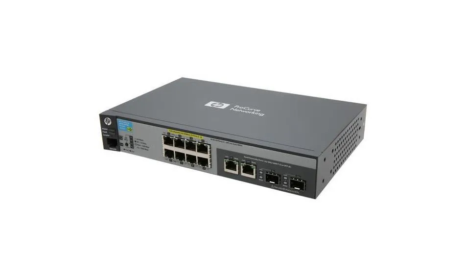 HP J9137A#ACC ProCurve 2520-8-PoE 8-Ports 10/100Base-TX LAN, 2x 10/100/1000Base-T, 2x SFP (mini-GBIC) Shared Ethernet Switch