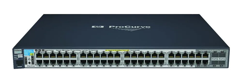 HP J9148AZ ProCurve 2910al-48G-PoE+ 44 x Ports PoE+ 10/100/1000Base-T + 4 x Dual Personality SFP (mini-GBIC) Ports + 4 x SFP+ Ports With Optional module Layer 3 Managed Gigabit Ethernet Network Switch