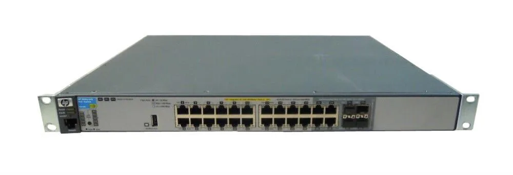HP J9310A#ABA ProCurve 3500-24G-PoE+ yl, 24-Ports 10/100/1000Base-T PoE+, 4 x 1000Base-X SFP (mini-GBIC) Slots + 4 x 10GBase-X SFP+ Slots + 1 x Open Module Slot Managed Switch