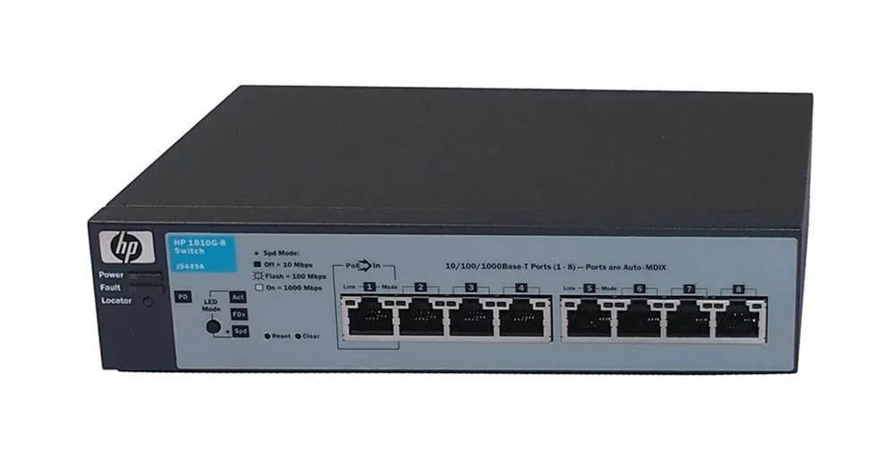 HP J9449A#ABA ProCurve 1810-8G 8-Ports 10/100/1000Base-T Gigabit Layer 2 Managed Switch
