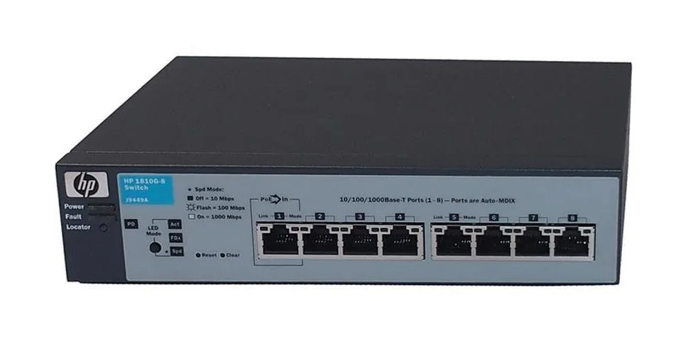 HP J9449A#ABB ProCurve 1810G-8 8-Ports 10/100/1000Base-T Managed Gigabit Ethernet Switch