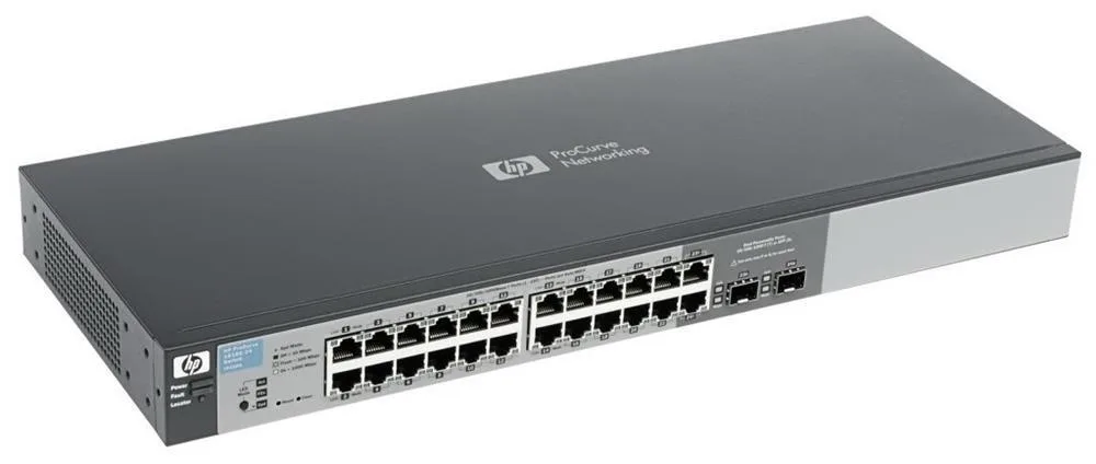 HP J9450A#0D1 ProCurve V1810-24G 24-Ports 10/100/1000Base-T with 2 x SFP (mini-GBIC) Managed Gigabit Ethernet Switch