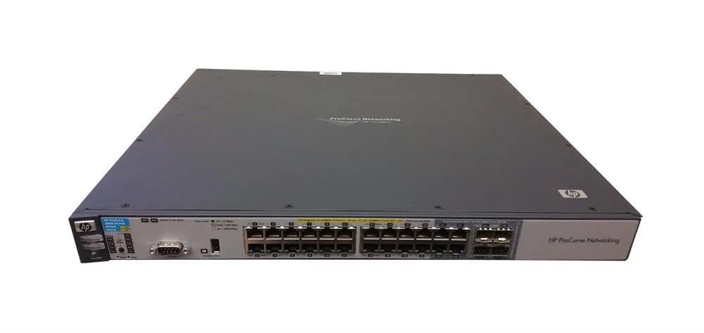 HP J9471AR#ABB ProCurve 3500-24-PoE, 20-Ports 10/100Base-T PoE, 4-Ports 10/100/1000Base-T PoE, 4 x 1000Base-X SFP (mini-GBIC) Slots Managed Switch