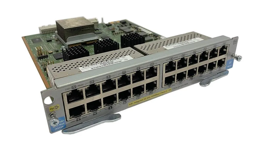 HP J9534A#ABA ProCurve 24-Ports 10/100/1000Base-T PoE LAN Gigabit Ethernet PoE+ V2 Zl Module