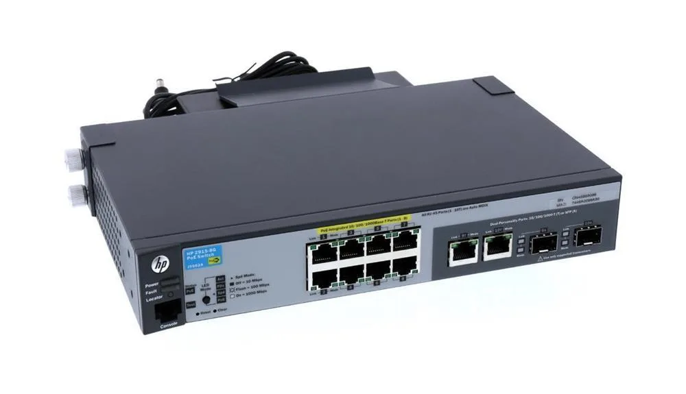 HP J9562A#ABA 2915-8G-PoE 8xPorts 10/100/1000Base-T with 2x SFP 2x Uplink Managed Stackable Gigabit Ethernet Switch