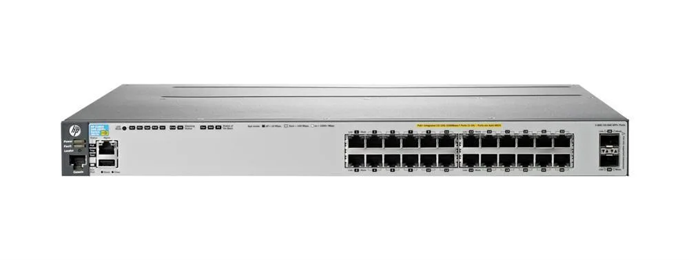HP J9573AS#ABB E3800-24G-PoE+ 24 x Ports 10/100/1000Base-T + 2 x SFP+ Layer-3 Managed Gigabit Ethernet Network Switch
