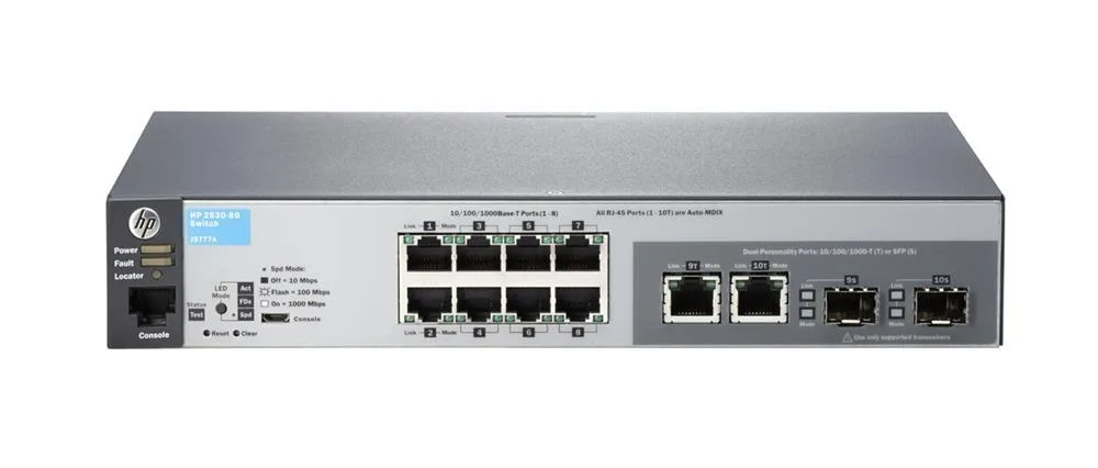 HP J9777A#ABB Aruba 2530-8G 8-Ports 10/100/1000Base-T with 2 Combo Gigabit SFP Ports Managed Gigabit Ethernet Switch