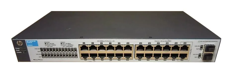 HP J9801A#ABB ProCurve 1810-24 v2 22-Ports 10/100Base-T Fast Ethernet + 2-Ports 10/100/1000Base-T + 2 x SFP (mini-GBIC) Layer 2 Managed Switch