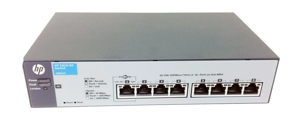 HP J9802AR#ABA 1810-8G v2 8 Ports Manageable 8 x RJ-45 10/100/1000Base-T Gigabit Switch