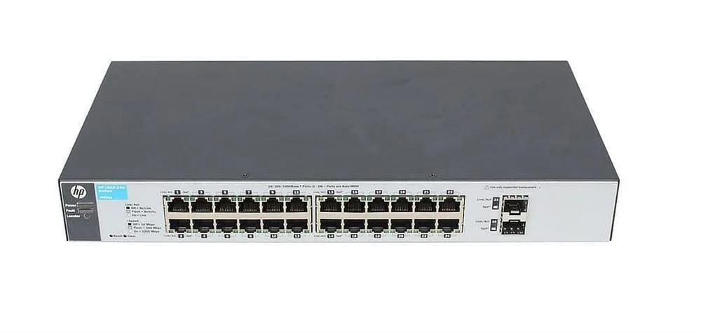 HP J9803-60101 OfficeConnect 1810 Series 1810-24G v2 24 x Ports 10/100/1000Base-T + 2 x SFP (mini-GBIC) Ports Layer 2 Managed 1U Rack-mountable Gigabit Ethernet Network Switch