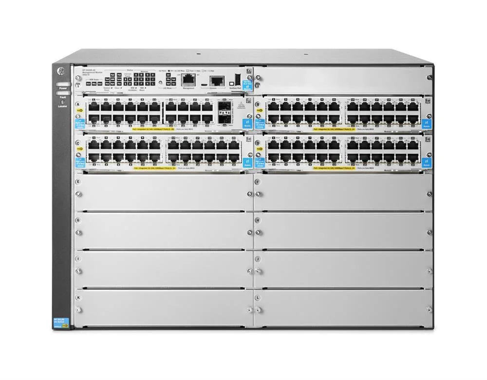HP J9825A#ABA ProCurve 5412R-92G-PoE+ V2 Zl2 92 x Ports 10/100/1000Base-T 2 x SFP+ Layer-4 Managed Gigabit Ethernet Network Switch Chassis
