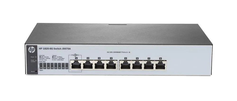 HP J9979A#ABB OfficeConnect 1820-8G 8-Port 4x 10/100/1000 (PoE+) + 4x 10/100/1000Base-T Managed Gigabit Ethernet Rack-mountable Switch