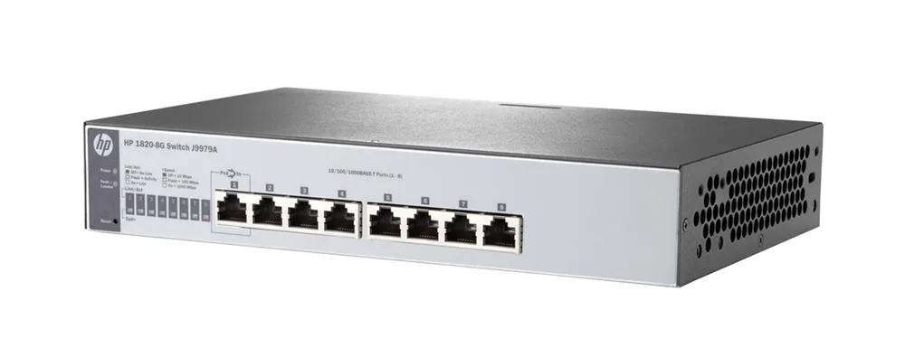 HP J9979A#AC3 OfficeConnect 1820-8G 8-Port 4x 10/100/1000 (PoE+) + 4x 10/100/1000Base-T Managed Gigabit Ethernet Rack-mountable Switch