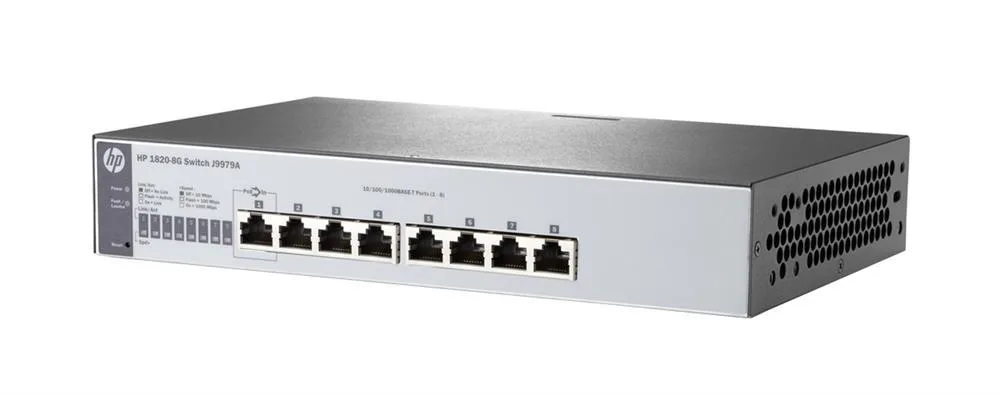 HP J9979A#ACD OfficeConnect 1820-8G 8-Port 4x 10/100/1000 (PoE+) + 4x 10/100/1000Base-T Managed Gigabit Ethernet Rack-mountable Switch