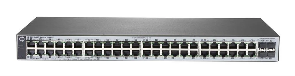 HP J9981A#AC3 OfficeConnect 1820-48G 48-Ports 10/100/1000Base-T + 4x SFP Rackmountable Ethernet Switch