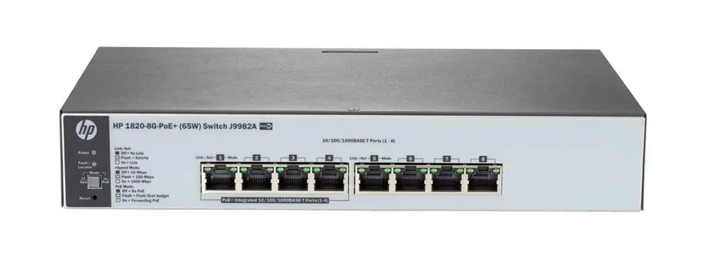 HP J9982A#ACC OfficeConnect 1820-8G PoE+ 8 x Ports 10/100/1000Base-T + 4 x SFP Layer-2 Managed Gigabit Ethernet Network Switch
