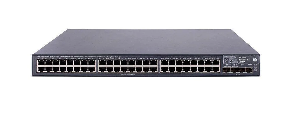 HP JC105A#ABA A5800-48G 48 x Ports 10/100/1000Base-T + 4 x SFP+ Layer-3 Managed Gigabit Ethernet Network Switch