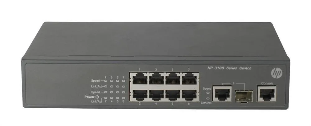 HP JD318B#ACC 3100 8 x Ports 10/100Base-TX + 1 x SFP Combo Layer-2 Managed Fast Ethernet Network Switch