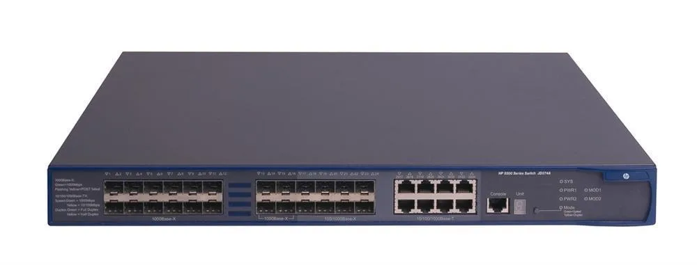HP JD374A#B2C 5500-24G-SFP 24 x Ports 10/100/1000Base-T 8 x SFP Shared Layer-4 Managed Gigabit Ethernet Network Ei Switch