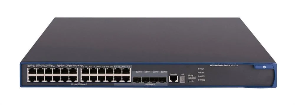 HP JD377A#ABB 5500-24G 24 x Ports 10/100/1000Base-T + 4 x SFP Shared Layer-4 Managed Stackable Gigabit Ethernet Network Switch