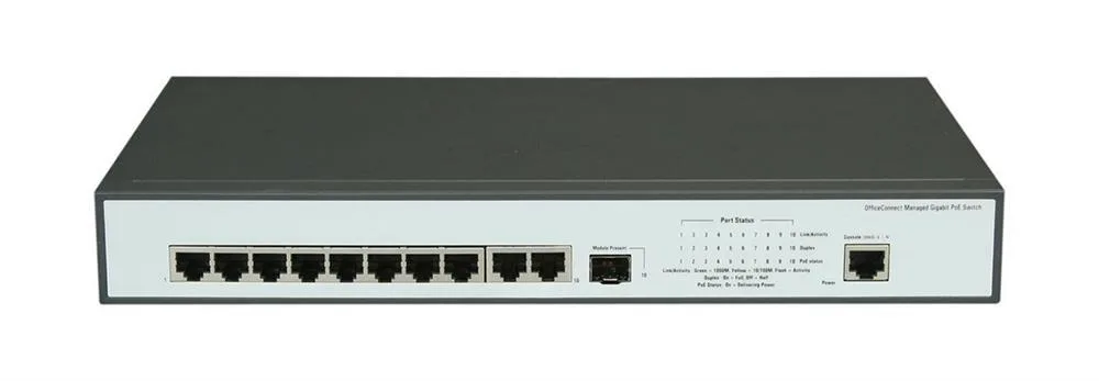 HP JD864A#ABA V1905-10G-PoE 10xPort 10/100/1000Base-T 1 x SFP (mini-GBIC) Gigabit Ethernet Network Switch