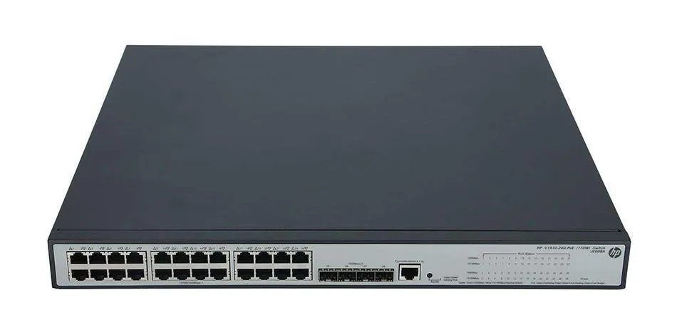 HP JE008A#ABA ProCurve 1910-24G-PoE (170W) 24-Ports 10/100/1000Base-T PoE + 4-Ports SFP (mini-GBIC) Slots Layer 3 Managed Switch