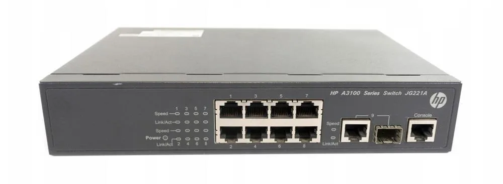 HP JG221A#ABA ProCurve 3100-8 V2 SI 8-Port 10/100Base-TX with 1 X 10/100/1000Base-T SFP Layer 3 Manageable Ethernet Switch