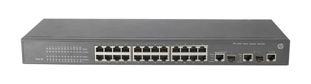 HP JG223A#ABB 3100-24 v2 24 x Ports 10/100Base-TX + 2 x SFP (mini-GBIC) Layer-3 Managed Gigabit Ethernet Network Switch