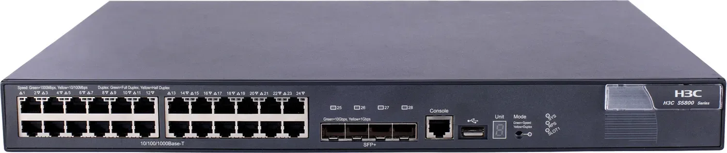 JG254A - HP 5800-24G-Poe+ 24 x Ports 10/100/1000Base-T + 4 x SFP+ Layer-3 Managed Gigabit Ethernet Network Switch