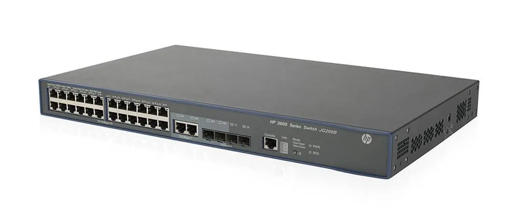 HP JG299B#ABA FlexNetwork 3600-24 v2 EI 24 x Ports 10/100Base-TX + 4 x SFP Layer-3 Managed Fast Ethernet Network Switch