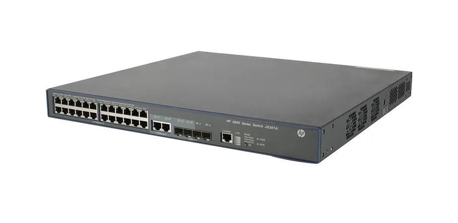 HP JG301A#ABB FlexNetwork 3600 PoE+ 24 x Ports 10/100Base-TX + 4 x SFP (mini-GBIC) + 2 x Shared Layer-3 Managed Gigabit Ethernet Network Switch