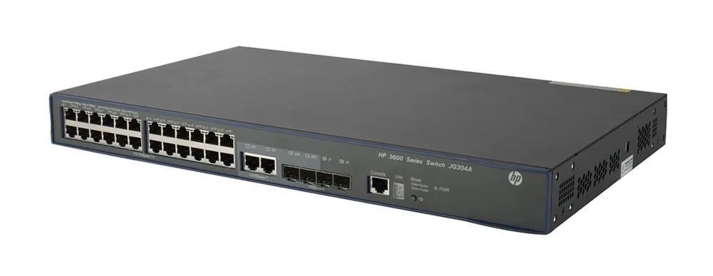 JG304-61301 - HP FlexNetwork 3600 24 V2 24 x Ports 10/100/1000Base-T + 4 x SFP + 2 x Shared Layer-4 Managed Gigabit Ethernet Network Switch