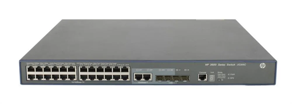 HP JG306C#ACC FlexNetwork 3600-24-PoE+ 24 x Ports 10/100Base-TX + 4 x SFP + 2 x Shared Layer-4 Managed Fast Ethernet Network Switch