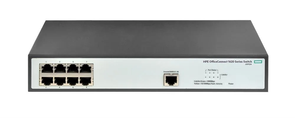 HP JG912A#ABA Office Connect 1620-8G 8 x Ports 10/100/1000Base-T Layer-2 Managed Gigabit Ethernet Network Switch