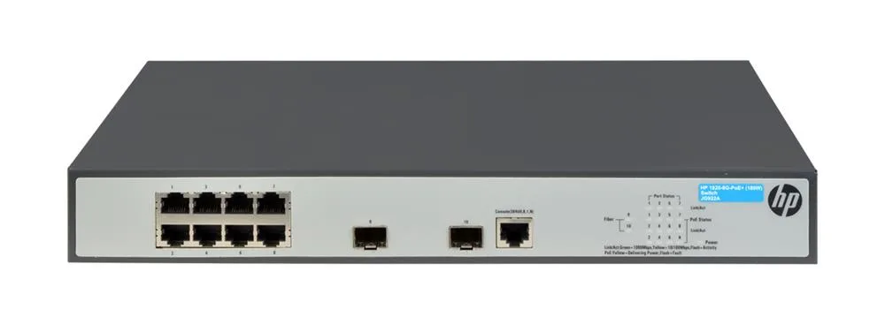 HP JG922A#ABA OfficeConnect 1920-8G-PoE+ 8 x Ports 10/100/1000Base-T + 2 x SFP Layer-3 Managed Gigabit Ethernet Network Switch