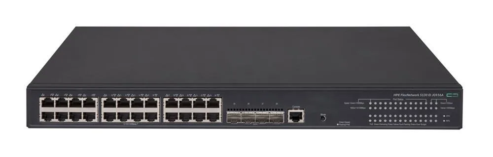 HP JG936AR#ACC FlexNetwork 5130-24G-PoE+-4SFP+ 24-Ports 10/100/1000Base-T Layer-3 Managed Stackable Gigabit Ethernet EI Switch